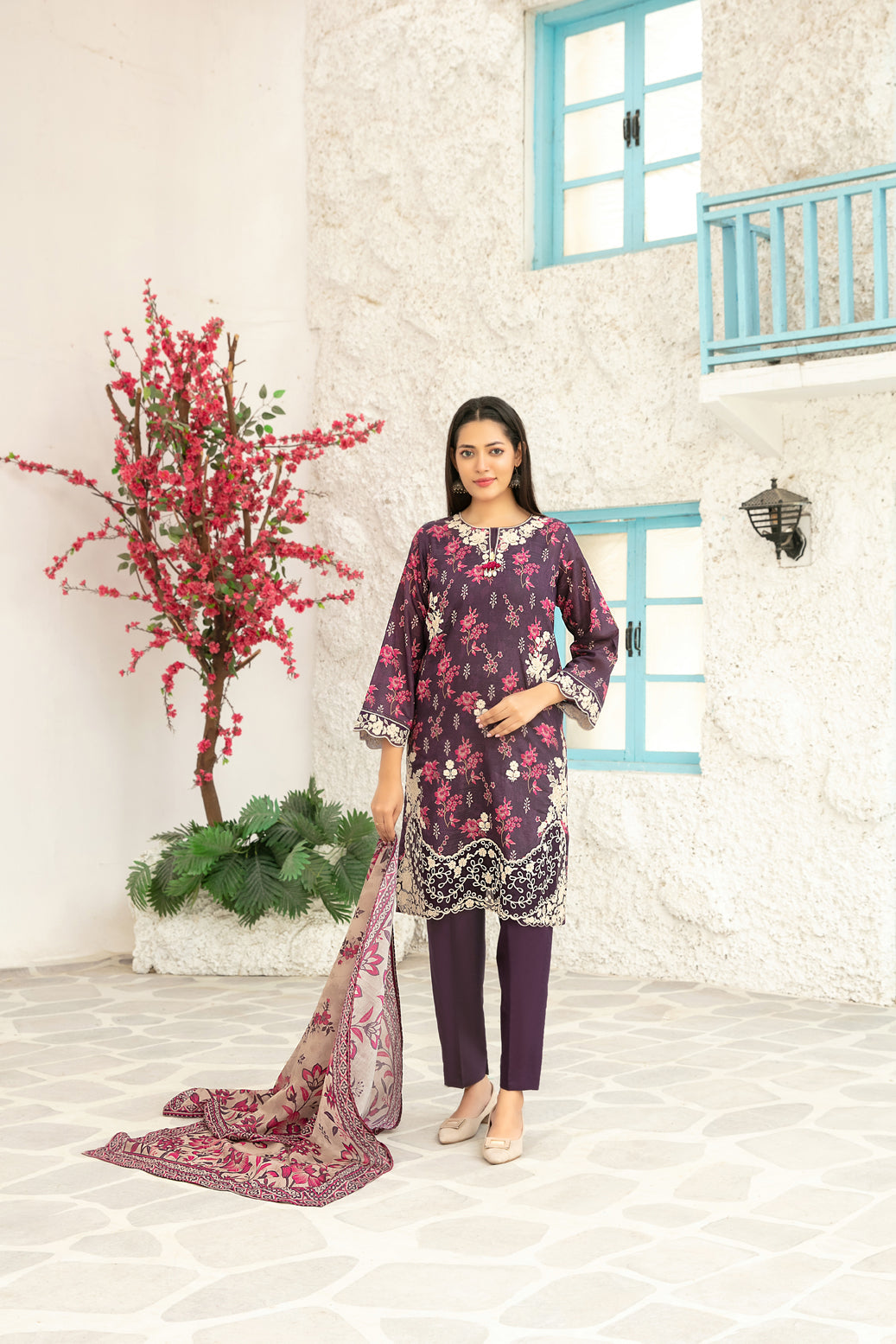 Tawakkal Gulin 3pcs Stitched Emb Printed Lawn