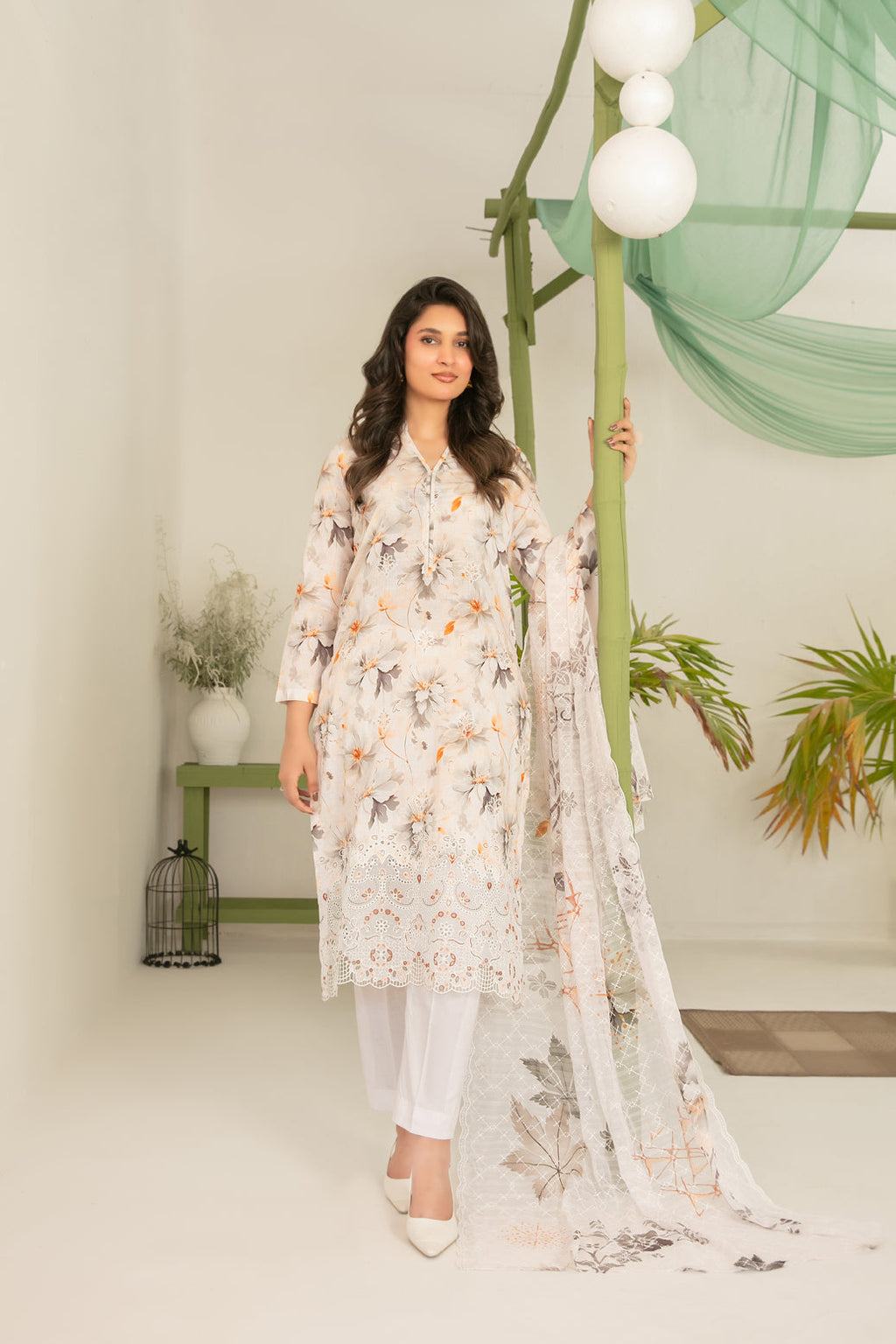 Sionya 3pcs Un-Stitched Emb Printed Lawn [D-4086]