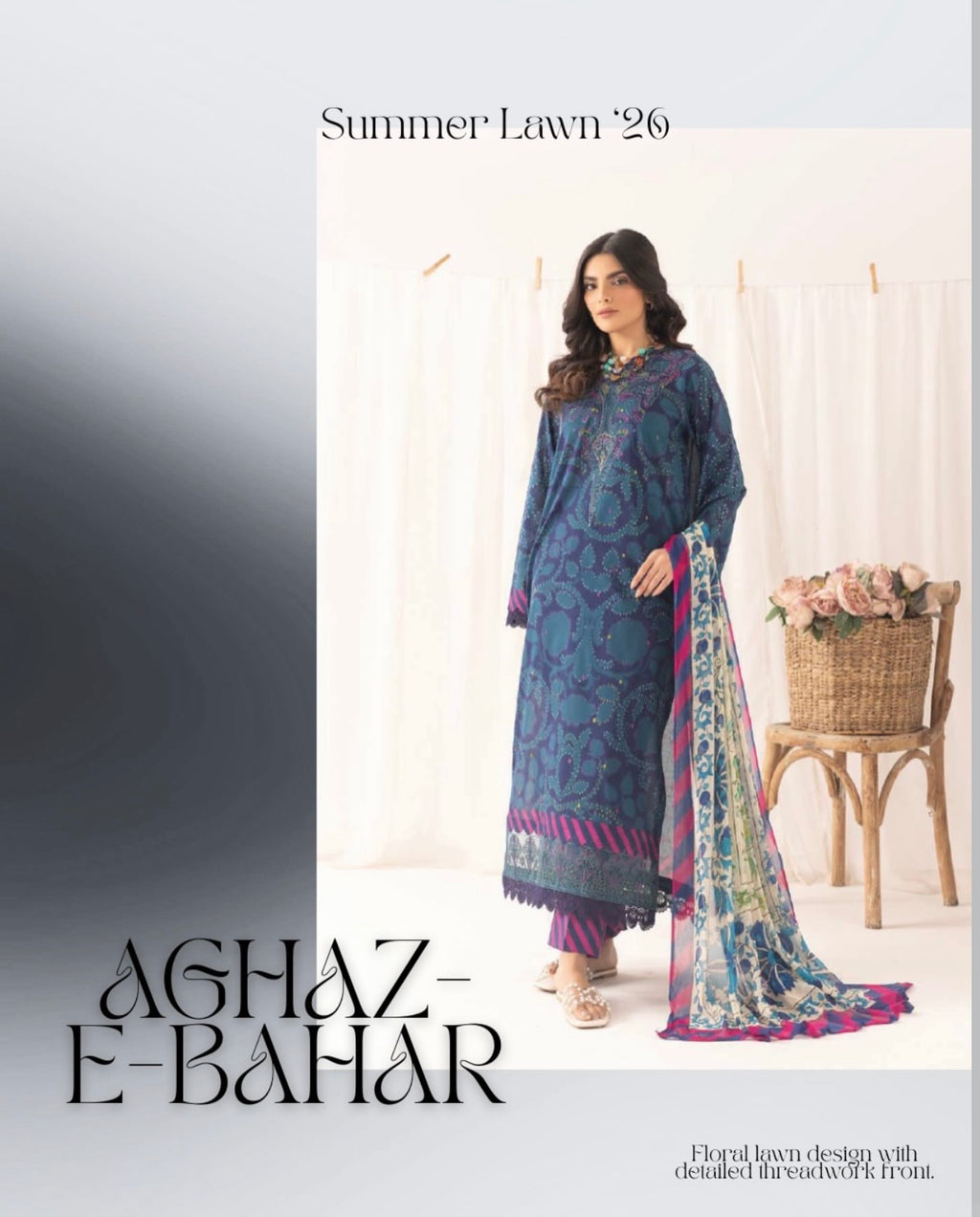 Unstitched Printed & Embroided Lawn -07