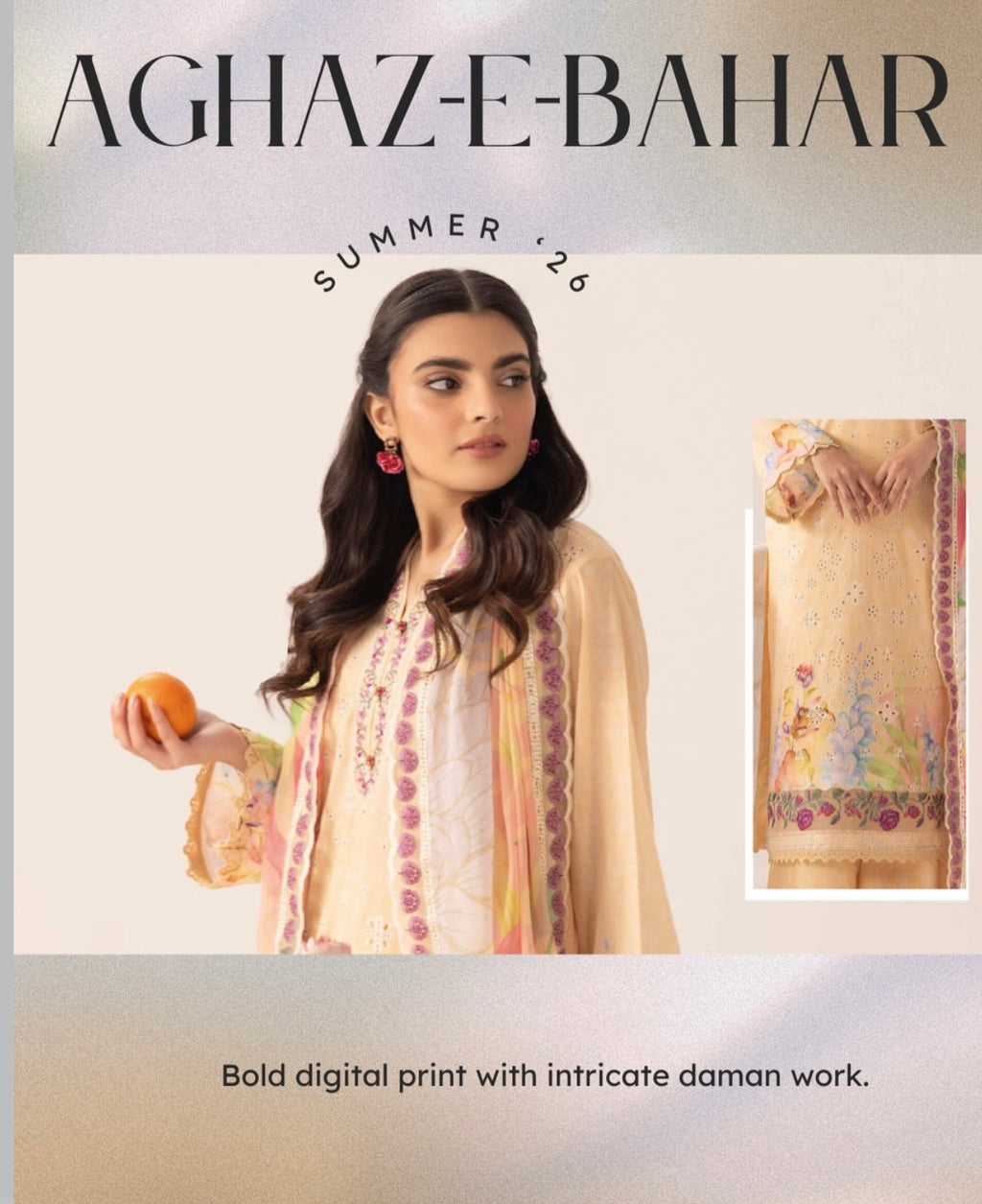 Unstitched Printed & Embroided Lawn -08