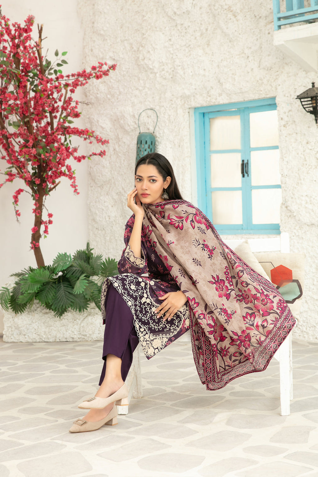 Tawakkal Gulin 3pcs Stitched Emb Printed Lawn