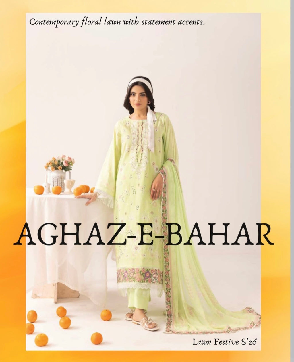 Unstitched Printed & Embroided Lawn -09