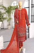 HZ Cortesia Un-stitched Chiffon Luxury Collection BRONZE RUST  Sf-02